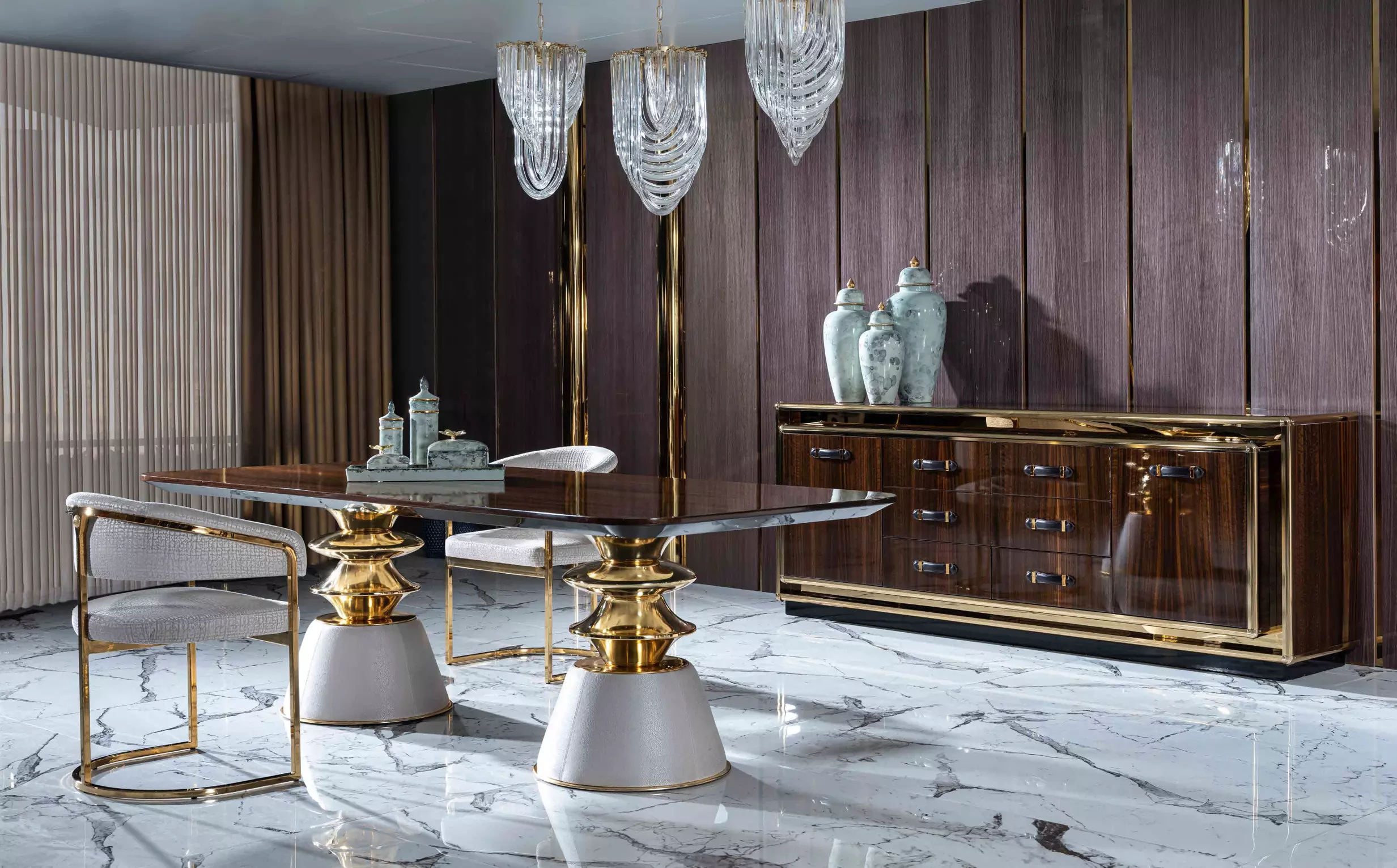 Enliven your delicious meals with CLAN Dining Room Set, the favorite of the dining rooms.