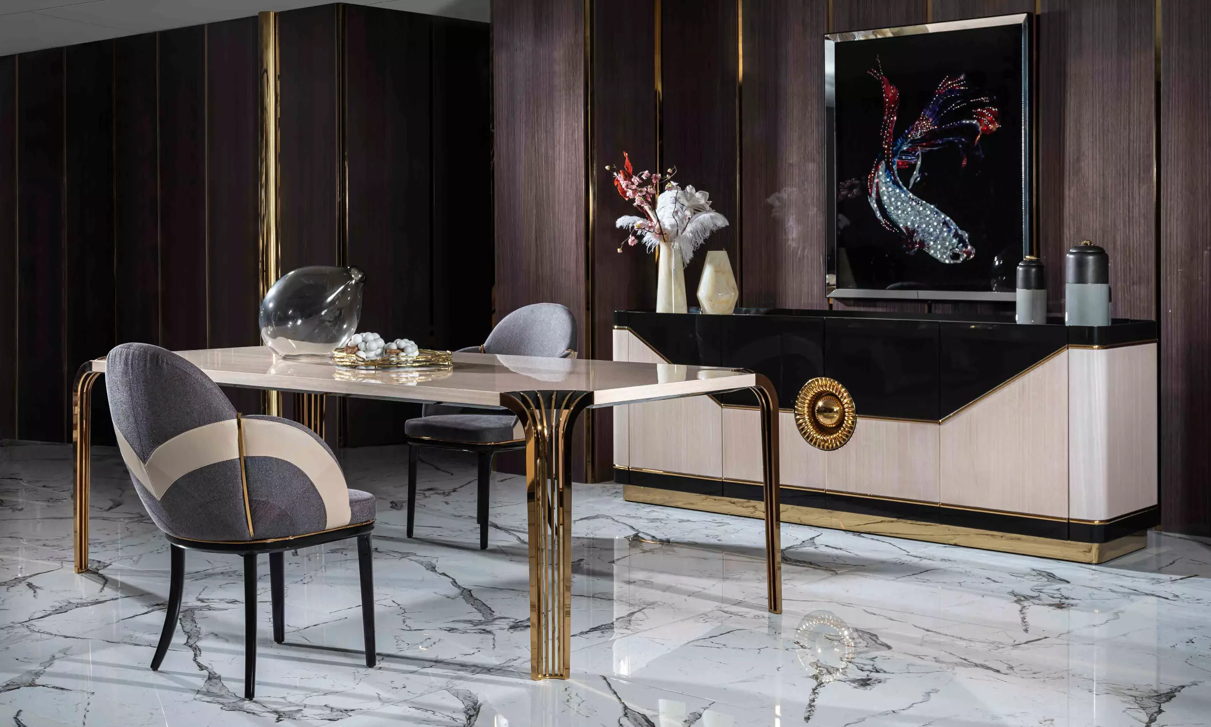 SKY Dining Room, which has fascinating colors, will open your appetite with its elegance.